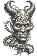 devil dna strand tattoo design idea