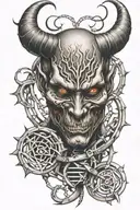 devil dna strand double helix tattoo design idea