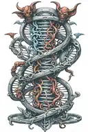 Devil DNA double helix intertwined tattoo design idea