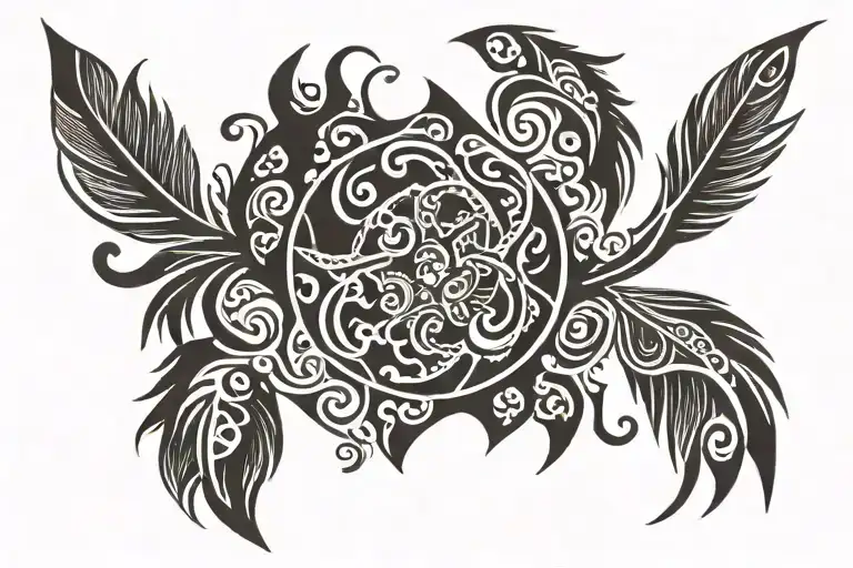featherd serpint   tattoo design idea
