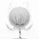 Chestnut tree and little boy in front tattoo design idea