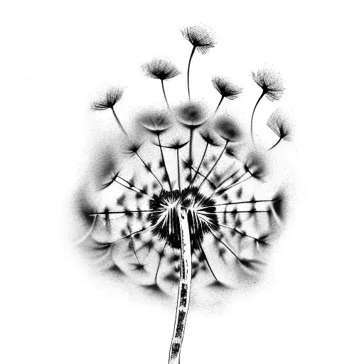 Dandelion with a small quote  tattoo design idea