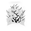 kanji with cherry tree tattoo design idea