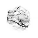 kanji with cherry tree tattoo design idea