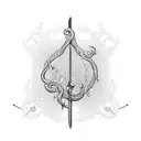 A sword with its point pointing downwards, a luxurious hilt, a vine winding around the blade tattoo design idea