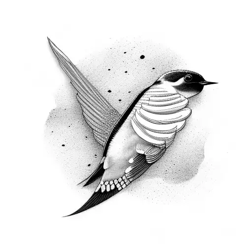 Swallow Bird with japenese tattoo design idea