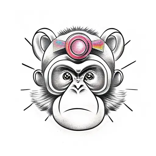 cute monkey infinity tattoo design idea