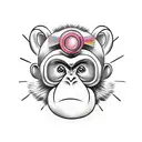 cute monkey infinity tattoo design idea