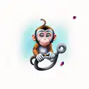 cute monkey infinity tattoo design idea