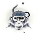 cute monkey infinity tattoo design idea