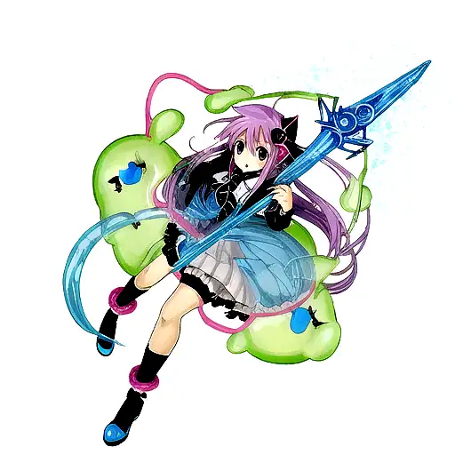 rimuru tempest from reincarnated as a slime swinging the falling guillotine sword from destiny tattoo design idea