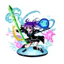 rimuru tempest from reincarnated as a slime swinging the falling guillotine sword from destiny tattoo design idea