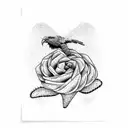 desert background with eagle, cactus and a snake tattoo design idea