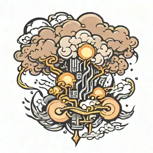thunder storm tattoo design idea