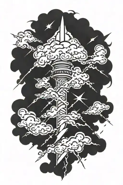 thunder lightning tattoo design idea