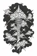 thunder lightning tattoo design idea