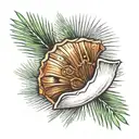palmetto tree shell tattoo design idea