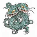 double headed snake tattoo design idea
