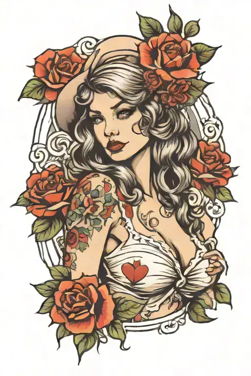 karlach pinup tattoo design idea