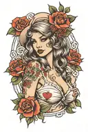karlach pinup tattoo design idea