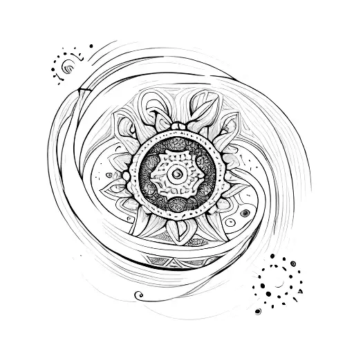 lua e mar tattoo design idea