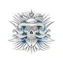 Lua cheia e onda do mar tattoo design idea