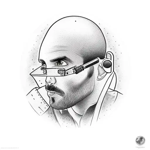 man looking at the stars with a telescope tattoo design idea