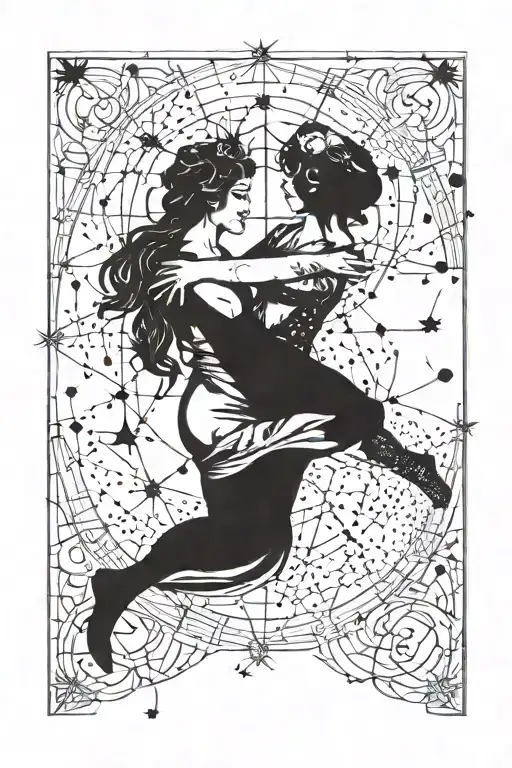 Gemini aquarius constellation merging together tattoo design idea
