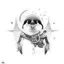 pinguin mafia tattoo design idea