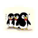 pinguin gangster tattoo design idea