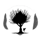 tree with red Cardinal tattoo design idea