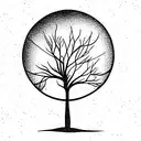 tree with red Cardinal tattoo design idea