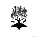 tree with red Cardinal tattoo design idea