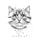 Two cute cats tattoo design idea