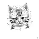 Two cute cats tattoo design idea