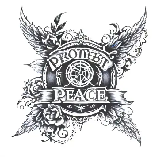 Text that say "protect your peace" tattoo design idea