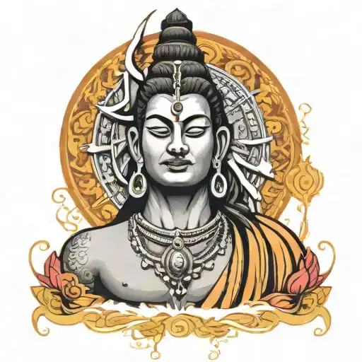mahadev and bhagwan mahavir tattoo design idea