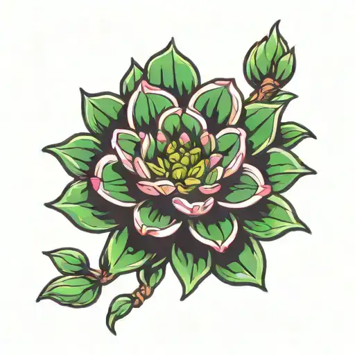 jade plant (w/o flowers) tattoo design idea