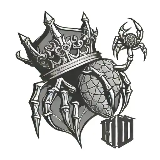 Arizona diamond backs logo with a spider web inside of the logo with a kings crown above the logo  tattoo design idea