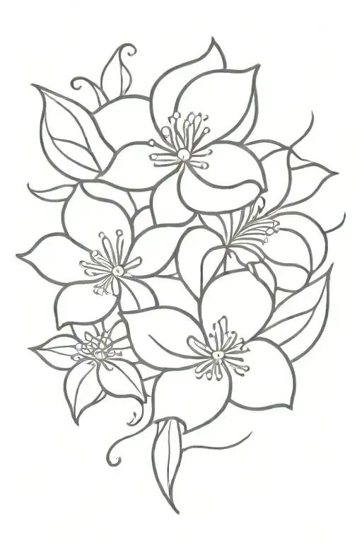 ornemental flowers tattoo design idea