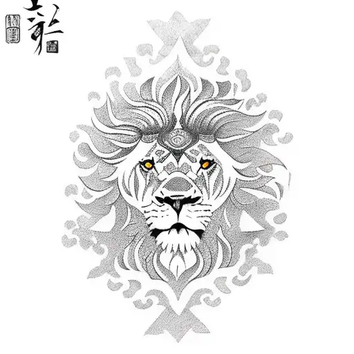 Lion-turtle tattoo design idea