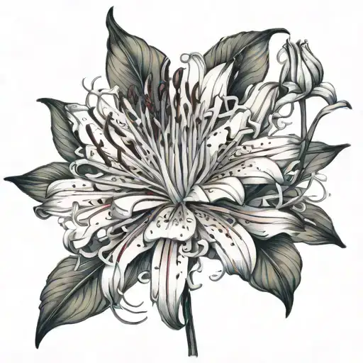 Red spider lily tattoo design idea