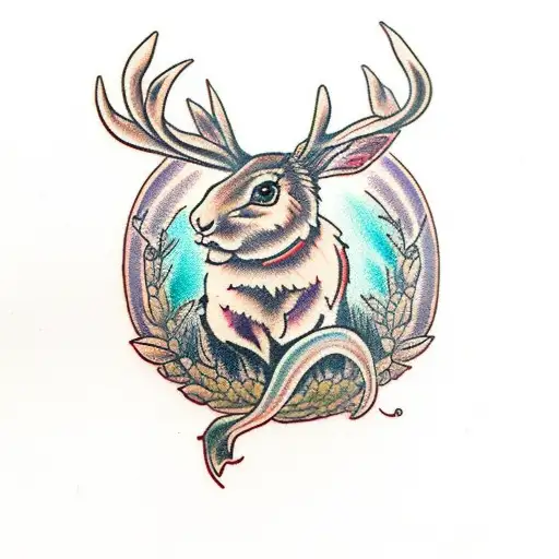 jackalope tattoo design idea
