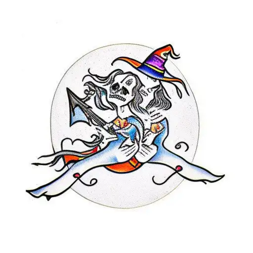 witches dancing  tattoo design idea