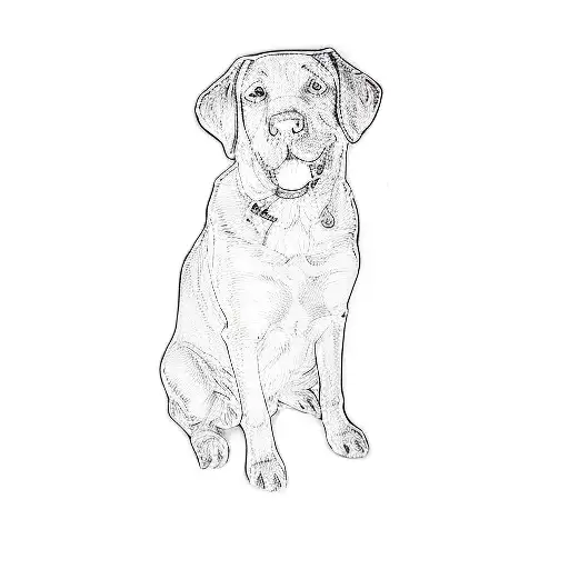a labrador retriever tattoo design idea
