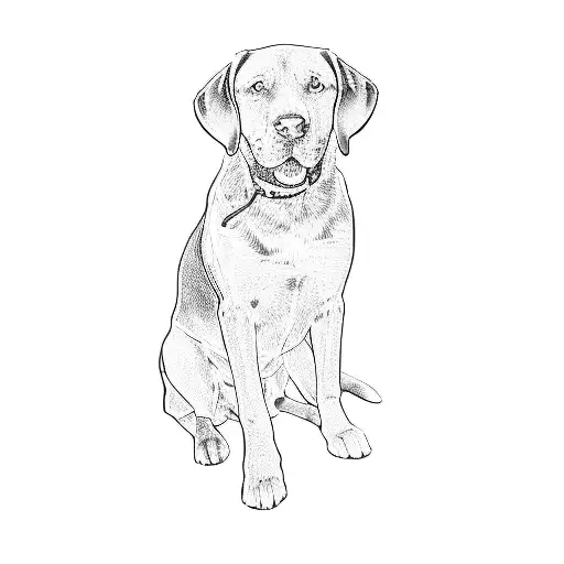 a labrador retriever tattoo design idea