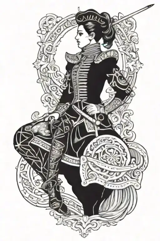 hussar girl stand alone im tattoo design idea