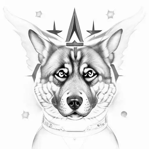Canine guardian of the stars tattoo design idea
