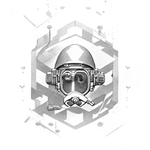 upper arm. to reflect career as paratrooper, infantry soldier, navy diver. top land, bottom sea tattoo design idea