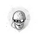 surfer accident fin cut head, motor accident tattoo design idea